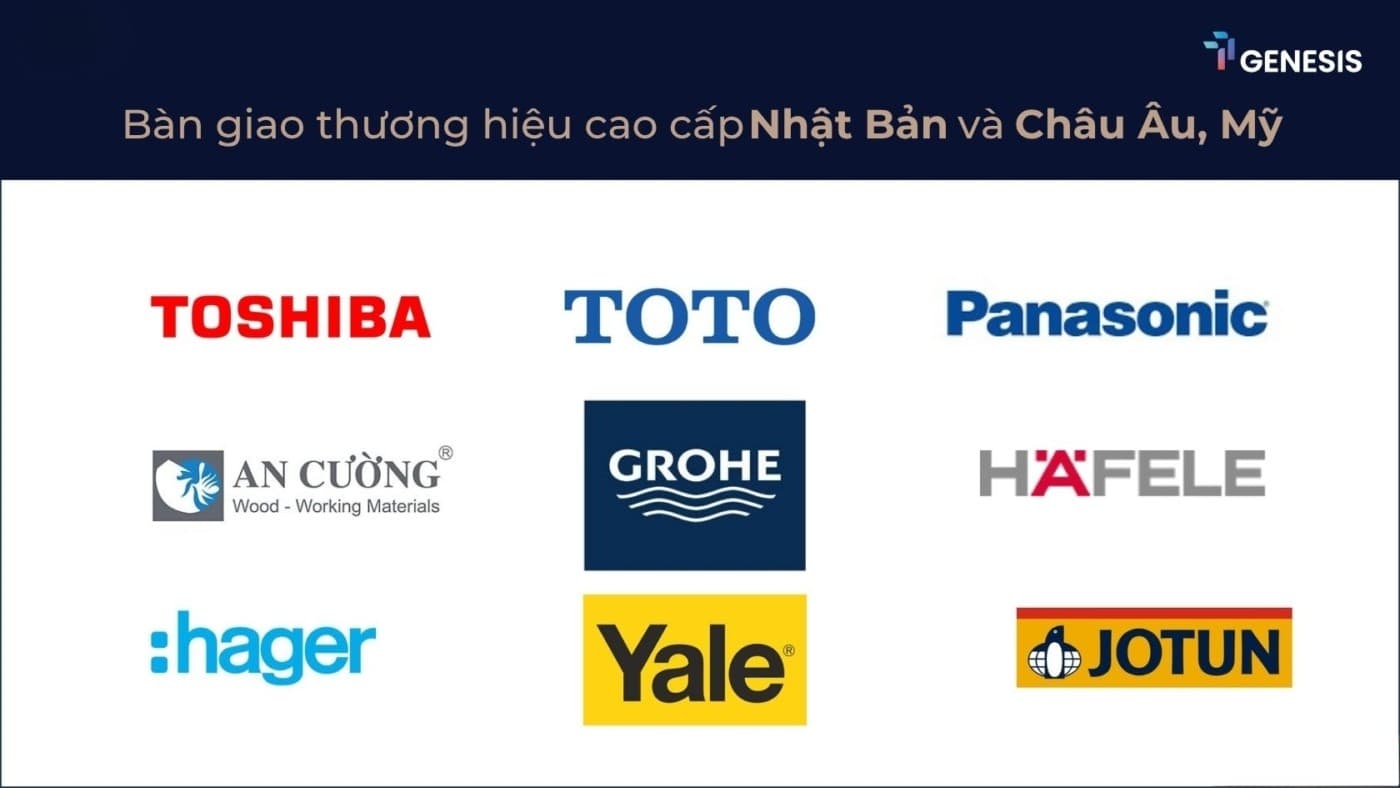 Danh mục thương hiệu bàn giao tham chiếu tại TT Genesis