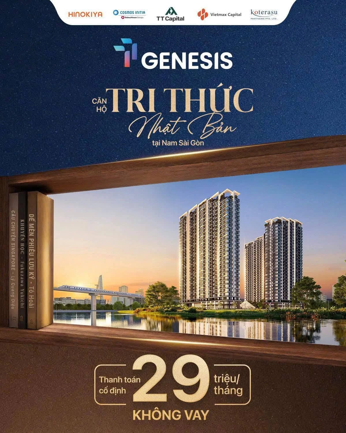 TT Genesis — Căn hộ Tri Thức Nhật Bản tại Nam Sài Gòn, thanh toán cố định 29 triệu/tháng không vay